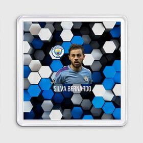 Магнит 55*55 с принтом Silva Bernardo Манчестер Сити в Ухте, Пластик | Размер: 65*65 мм; Размер печати: 55*55 мм | Тематика изображения на принте: manchester city | бернарду силва | манчестер сити | сборная португалии | футбол | футболист