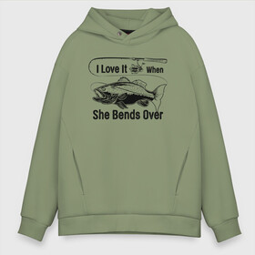 Мужское худи Oversize хлопок с принтом I love it в Ухте, френч-терри — 70% хлопок, 30% полиэстер. Мягкий теплый начес внутри —100% хлопок | боковые карманы, эластичные манжеты и нижняя кромка, капюшон на магнитной кнопке | арт | лозунг | надпись | озеро | поклёвка | рыба | рыбак | рыбалка | удочка