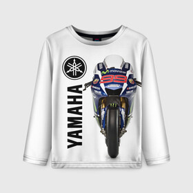 Детский лонгслив 3D с принтом YAMAHA [002] в Ухте, 100% полиэстер | длинные рукава, круглый вырез горловины, полуприлегающий силуэт
 | moto | yamaha | мотоцикл | ямана | ямаха