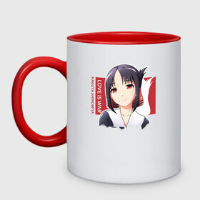 Кружка двухцветная с принтом Love is war Kaguya-sama в Ухте, керамика | объем — 330 мл, диаметр — 80 мм. Цветная ручка и кайма сверху, в некоторых цветах — вся внутренняя часть | Тематика изображения на принте: anime | chika | chika fujiwara | kaguya | kaguya shinomiya | love | love detective | love is war | miyuki | shinomiya | аниме | анимэ | кагуя | любовь | любовь   это война | чика