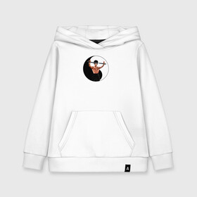 Детская толстовка хлопок Брюс Ли и Инь Ян: в Ухте, 100% хлопок | Круглый горловой вырез, эластичные манжеты, пояс, капюшен | брюс ли | брюс ли и инь ян | инь и ян | кунг фу | нунчаки