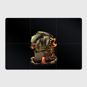 Магнитный плакат 3Х2 БИТВА С ДРАКОНОМ: в Ухте, Полимерный материал с магнитным слоем | 6 деталей размером 9*9 см | battle | dragon | fantasy | fire | king | knight | битва | дракон | дым | замок | зверь | король | огонь | рыцарь | фэнтези