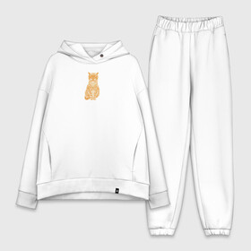 Женский костюм хлопок Oversize с принтом Serenity Cat в Ухте,  |  | животное | звери | иероглифы | кот | кошка | надпись на японском | питомец | спокойствие