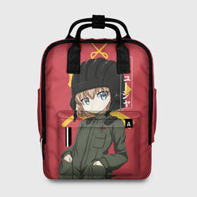 Женский рюкзак 3D с принтом Катюша в Ухте, 100% полиэстер | лямки с регулируемой длиной, сверху ручки, чтобы рюкзак нести как сумку. Основное отделение закрывается на молнию, как и внешний карман. Внутри два дополнительных кармана, один из которых закрывается на молнию. По бокам два дополнительных кармашка, куда поместится маленькая бутылочка
 | Тематика изображения на принте: darjeeling | girls und panzer | girls und panzer правда | дарджилинг | девочки и танки | девушки и танки | катюша | нисидзуми михо | правда | танки