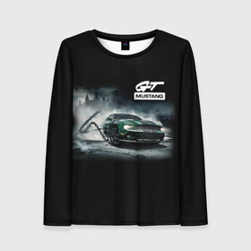 Женский лонгслив 3D с принтом ford mustang в Ухте, 100% полиэстер | длинные рукава, круглый вырез горловины, полуприлегающий силуэт | auto | cars | ford | mustang | ord | sport | авто | автомобили | автомобиль | автомобильные | бренд | внедорожники | легковые | марка | спорт