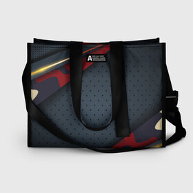 Сумка-шоппер 3D 3D Dark red & black: в Ухте, 100% полиэстер | застегивается на металлическую кнопку; внутренний карман застегивается на молнию. Стенки укреплены специальным мягким материалом, чтобы защитить содержимое от несильных ударов
 | 3d | 3д | sport | абстракция | линии | паттерн | соты | спортивный стиль | текстуры