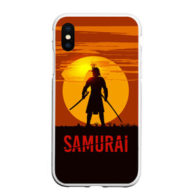 Чехол для iPhone XS Max матовый САМУРАЙ: в Ухте, Силикон | Область печати: задняя сторона чехла, без боковых панелей | samurai | бусидо | военные | дайсё | закат | самурай | феодал | япония