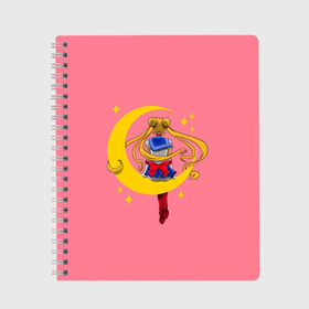 Тетрадь с принтом Sailor Moon в Ухте, 100% бумага | 48 листов, плотность листов — 60 г/м2, плотность картонной обложки — 250 г/м2. Листы скреплены сбоку удобной пружинной спиралью. Уголки страниц и обложки скругленные. Цвет линий — светло-серый
 | ami | chibiusa | haruka | hotaru | makoto | minako | moon | rei | sailor | usagi | ами | артемис | венера | луна | макото | марс | меркурий | минако | мичиру | момару | мун | плутон | принц | рэй | сатурн | сейлор | серенити | сецуна 