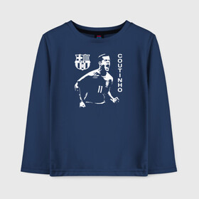 Детский лонгслив хлопок с принтом Барселона Филиппе Коутиньо в Ухте, 100% хлопок | круглый вырез горловины, полуприлегающий силуэт, длина до линии бедер | ac milan | barcelona | champio | fc | fifa | philippe coutinho correia | soccer | uefa | барселона | коутиньё | коутинью | лига чемпионов | сборная бразилии | спорт | уефа | филиппе коутиньо | фифа | фк | футбол | футболист 