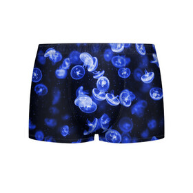 Мужские трусы 3D с принтом Медузы в Ухте, 50% хлопок, 50% полиэстер | классическая посадка, на поясе мягкая тканевая резинка | Тематика изображения на принте: blubber | jellyfish | medusa | seajelly | медузы