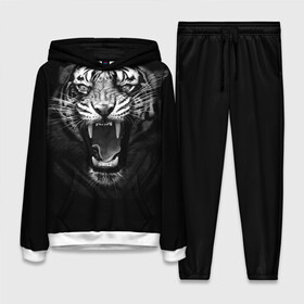 Женский костюм 3D (с толстовкой) Рев Тигра: в Ухте,  |  | roar | tiger | рык | тигр | чернобелый