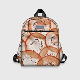 Детский рюкзак 3D с принтом Красный Киви в Ухте, 100% полиэстер | лямки с регулируемой длиной, сверху петелька, чтобы рюкзак можно было повесить на вешалку. Основное отделение закрывается на молнию, как и внешний карман. Внутри дополнительный карман. По бокам два дополнительных кармашка | Тематика изображения на принте: fresh | fruits | kiwi | киви | фрукты