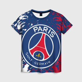 Женская футболка 3D с принтом ФК ПСЖ FC PSG PARIS SG в Ухте, 100% полиэфир ( синтетическое хлопкоподобное полотно) | прямой крой, круглый вырез горловины, длина до линии бедер | fifa. | football | paris saint germain football club | psg | sport | uefa | английская премьер лига | лига финал | матч | спорт | уефа | финал | фифа | фк парии сен жермен | фк псж | футбол