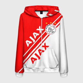 Мужская толстовка 3D на молнии с принтом FC AJAX AMSTERDAM / ФК АЯКС в Ухте, 100% полиэстер | длина до линии бедра, манжеты и пояс оформлены мягкой тканевой резинкой, двухслойный капюшон со шнурком для регулировки, спереди молния, по бокам два кармана | Тематика изображения на принте: ajax amsterdam | fifa | football | football club. | sport | uefa | английская премьер лига | аякс амстердам | лига финал | матч | спорт | уефа | финал | фифа | футбол | футбольный клуб