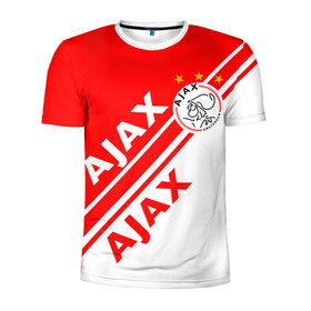 Мужская футболка 3D спортивная с принтом FC AJAX AMSTERDAM ФК АЯКС в Ухте, 100% полиэстер с улучшенными характеристиками | приталенный силуэт, круглая горловина, широкие плечи, сужается к линии бедра | Тематика изображения на принте: ajax amsterdam | fifa | football | football club. | sport | uefa | английская премьер лига | аякс амстердам | лига финал | матч | спорт | уефа | финал | фифа | футбол | футбольный клуб