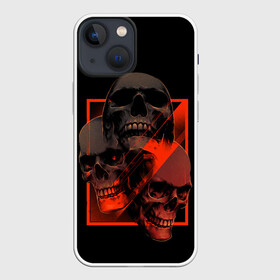 Чехол для iPhone 13 mini с принтом Skulls | Черепа в Ухте,  |  | bones | dark | darkness | dead | death | head | human | red | skull | skulls | голова | кости | красный | мертвец | мертвый | темнота | темный | тьма | человек | череп | черепа