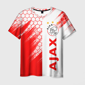 Мужская футболка 3D с принтом FC AJAX AMSTERDAM / ФК АЯКС в Ухте, 100% полиэфир | прямой крой, круглый вырез горловины, длина до линии бедер | Тематика изображения на принте: ajax amsterdam | fifa | football | football club. | sport | uefa | английская премьер лига | аякс амстердам | лига финал | матч | спорт | уефа | финал | фифа | футбол | футбольный клуб