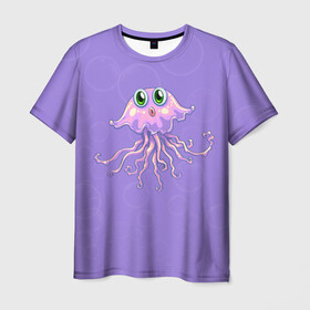 Мужская футболка 3D с принтом Осьминог милый в Ухте, 100% полиэфир | прямой крой, круглый вырез горловины, длина до линии бедер | cute | octopus | милый | осьминог | осьминожка | тентакли