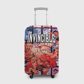 Чехол для чемодана 3D с принтом Неуязвимый (Invincible) в Ухте, 86% полиэфир, 14% спандекс | двустороннее нанесение принта, прорези для ручек и колес | damien darkblood | invincible | дэмиен даркблад | мультсериал | непобедимый | неуязвимый