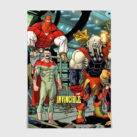 Постер с принтом Неуязвимый (Invincible) в Ухте, 100% бумага
 | бумага, плотность 150 мг. Матовая, но за счет высокого коэффициента гладкости имеет небольшой блеск и дает на свету блики, но в отличии от глянцевой бумаги не покрыта лаком | damien darkblood | invincible | дэмиен даркблад | мультсериал | непобедимый | неуязвимый