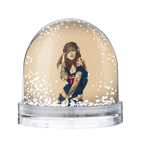 Игрушка Снежный шар ДевушКа слушает Музыку: в Ухте, Пластик | Изображение внутри шара печатается на глянцевой фотобумаге с двух сторон | девушка | девушкам | красивый рисунок | музыка