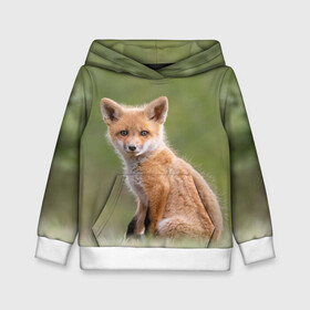 Детская толстовка 3D с принтом Лисенок в Ухте, 100% полиэстер | двухслойный капюшон со шнурком для регулировки, мягкие манжеты на рукавах и по низу толстовки, спереди карман-кенгуру с мягким внутренним слоем | fox | foxy | животное | звери | лиса | лисенок | лисичка | милая | рыжая | фокс