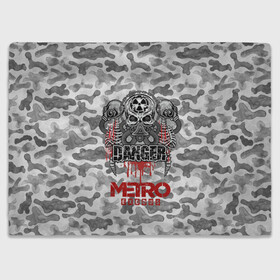 Плед 3D с принтом Metro DANGER в Ухте, 100% полиэстер | закругленные углы, все края обработаны. Ткань не мнется и не растягивается | 2033 | exodus | metro | metro 2033 | metro exodus | stalker | апокалипсис | диггер | дигеры | метро | разрушка | эпидемия