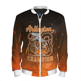 Мужской бомбер 3D T-rex Champion 23: в Ухте, 100% полиэстер | застегивается на молнию, по бокам два кармана без застежек, по низу бомбера и на воротнике - эластичная резинка | dino | rex | roar | t rex | дино | динозавр | динозавры