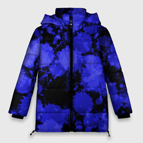 Женская зимняя куртка Oversize с принтом Синие Кляксы в Ухте, верх — 100% полиэстер; подкладка — 100% полиэстер; утеплитель — 100% полиэстер | длина ниже бедра, силуэт Оверсайз. Есть воротник-стойка, отстегивающийся капюшон и ветрозащитная планка. 

Боковые карманы с листочкой на кнопках и внутренний карман на молнии | blots | абстрацкия | брызки | кляксы | пятна