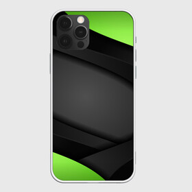 Чехол для iPhone 12 Pro Max Green Black: в Ухте, Силикон |  | 3d | 3д | sport | абстракция | линии | паттерн | соты | спортивный стиль | текстуры