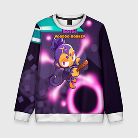 Детский свитшот 3D с принтом BTD6 Ezili в Ухте, 100% полиэстер | свободная посадка, прямой крой, мягкая тканевая резинка на рукавах и понизу свитшота | атака | башня | вуду | обезьянка | шар | эзили