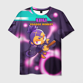 Мужская футболка 3D с принтом BTD6 Ezili в Ухте, 100% полиэфир | прямой крой, круглый вырез горловины, длина до линии бедер | атака | башня | вуду | обезьянка | шар | эзили
