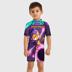 Детский купальный костюм 3D с принтом BTD6 Ezili в Ухте, Полиэстер 85%, Спандекс 15% | застежка на молнии на спине | атака | башня | вуду | обезьянка | шар | эзили