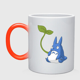 Кружка хамелеон с принтом Chibi blue totoro в Ухте, керамика | меняет цвет при нагревании, емкость 330 мл | anime | chibi | hayao | miyazaki | neighbor | totoro | аниме | миядзаки | сосед | тоторо | хаяо | чиби