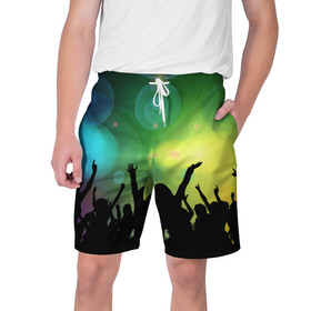 Мужские шорты 3D с принтом Неоновая Вечеринка в Ухте,  полиэстер 100% | прямой крой, два кармана без застежек по бокам. Мягкая трикотажная резинка на поясе, внутри которой широкие завязки. Длина чуть выше колен | neon | party | вечеринка | неон | пати