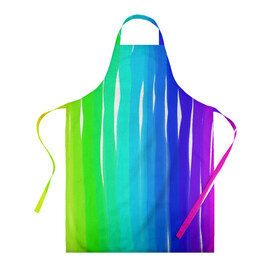 Фартук 3D с принтом Перелив цвета в Ухте, 100% полиэстер | общий размер — 65 х 85 см, ширина нагрудника — 26 см, горловина — 53 см, длина завязок — 54 см, общий обхват в поясе — 173 см. Принт на завязках и на горловине наносится с двух сторон, на основной части фартука — только с внешней стороны | art | drawing | illustration | print | sports | абстракция | дизайн | радуга | спорт | цвет