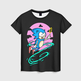 Женская футболка 3D с принтом Flying to ring в Ухте, 100% полиэфир ( синтетическое хлопкоподобное полотно) | прямой крой, круглый вырез горловины, длина до линии бедер | sonic | доктор эггман | ёж | ёж шедоу | ехидна наклз | майлз прауэр | соник | тейлз | эми роуз