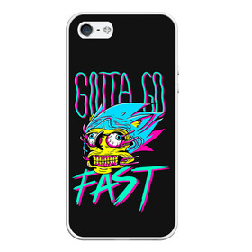 Чехол для iPhone 5/5S матовый с принтом Gotta go fast в Ухте, Силикон | Область печати: задняя сторона чехла, без боковых панелей | Тематика изображения на принте: sonic | доктор эггман | ёж | ёж шедоу | ехидна наклз | майлз прауэр | соник | тейлз | эми роуз