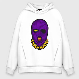 Мужское худи Oversize хлопок с принтом DaBaby Purple Mask в Ухте, френч-терри — 70% хлопок, 30% полиэстер. Мягкий теплый начес внутри —100% хлопок | боковые карманы, эластичные манжеты и нижняя кромка, капюшон на магнитной кнопке | gangster | golden | mask | music | rappers