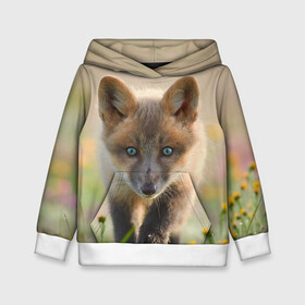 Детская толстовка 3D с принтом Лисичка в Ухте, 100% полиэстер | двухслойный капюшон со шнурком для регулировки, мягкие манжеты на рукавах и по низу толстовки, спереди карман-кенгуру с мягким внутренним слоем | fox | foxy | животное | звери | лиса | лисенок | лисичка | милая | рыжая | фокс