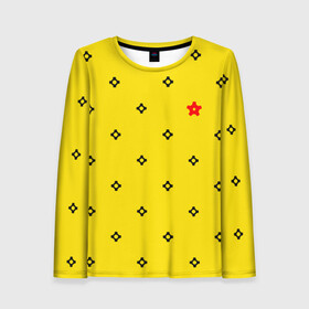 Женский лонгслив 3D Техно горошек: в Ухте, 100% полиэстер | длинные рукава, круглый вырез горловины, полуприлегающий силуэт | горошек | желтый | клетка | механизмы | сердце | техника | узор | шестеренки