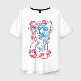 Мужская футболка хлопок Oversize с принтом bipolar bear в Ухте, 100% хлопок | свободный крой, круглый ворот, “спинка” длиннее передней части | acid | bears | glitch | illusion | pole | иллюзия | кислота | медведи | полюс