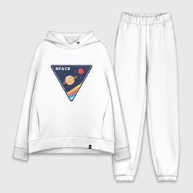 Женский костюм хлопок Oversize с принтом Мой Космос в Ухте,  |  | mars | moon | nasa | астероид | астронавт | астрономия | вселенная | гагарин | галактика | земля | илон | комета | космонавт | космос | луна | марс | маск | наса | небо | нло | планета | полёт | пришелец | ракета