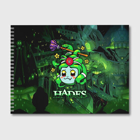 Альбом для рисования с принтом Hades Dusa Gorgon в Ухте, 100% бумага
 | матовая бумага, плотность 200 мг. | Тематика изображения на принте: dusa | gorgon | hades | roguelike | бесконечные круги ада | горгона | компьютерная игра | мифология