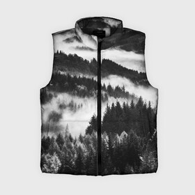 Женский жилет утепленный 3D с принтом ТУМАННЫЙ ЛЕС  МРАЧНЫЙ ЛЕС в Ухте,  |  | tegunvteg | деревья | ели | лес | мрачный | природа | туман | туманный