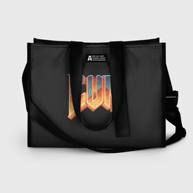 Сумка-шоппер 3D с принтом Doom. Gachi Remix в Ухте, 100% полиэстер | застегивается на металлическую кнопку; внутренний карман застегивается на молнию. Стенки укреплены специальным мягким материалом, чтобы защитить содержимое от несильных ударов
 | Тематика изображения на принте: aniki | billy | boss | boy | darkholm | doom | door | dungeon | full | gachimuchi | gym | herrington | jabroni | master | next | of | this | van | аники | билли | бой | босс | ван | гачимучи | данжен | даркхолм | дор | дум | жаброни | мастер | некст | пал