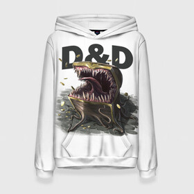 Женская толстовка 3D с принтом D&D | Мимик-сундук | ДнД в Ухте, 100% полиэстер  | двухслойный капюшон со шнурком для регулировки, мягкие манжеты на рукавах и по низу толстовки, спереди карман-кенгуру с мягким внутренним слоем. | dd | dungeons and dragons | днд | мимик | подземелья и драконы | сундук