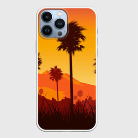 Чехол для iPhone 13 Pro Max с принтом Лето, Пальмы, вечер в Ухте,  |  | Тематика изображения на принте: palm | summer | tropical | вечер | гора | жара | летние | лето | пальмы | тропики | тропический