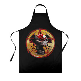 Фартук 3D с принтом Five Finger Death Punch | FFDP в Ухте, 100% полиэстер | общий размер — 65 х 85 см, ширина нагрудника — 26 см, горловина — 53 см, длина завязок — 54 см, общий обхват в поясе — 173 см. Принт на завязках и на горловине наносится с двух сторон, на основной части фартука — только с внешней стороны | 5fdp | america | death | ffdp | finger | five | hard | metal | music | punch | rock | skull | states | united | usa | америка | метал | музыка | рок | сша | хард | череп