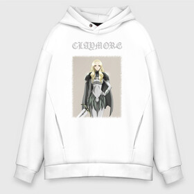 Мужское худи Oversize хлопок с принтом Тереза (Клеймор) в Ухте, френч-терри — 70% хлопок, 30% полиэстер. Мягкий теплый начес внутри —100% хлопок | боковые карманы, эластичные манжеты и нижняя кромка, капюшон на магнитной кнопке | claymore | аниме | блондинка | клеймор | меч | тереза